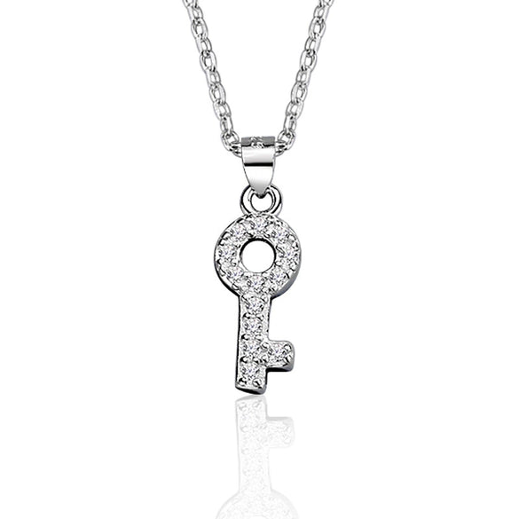 Necklace 925 Silver Mixed Gem Inlay Geometric Pendant Jewelry Electroplating