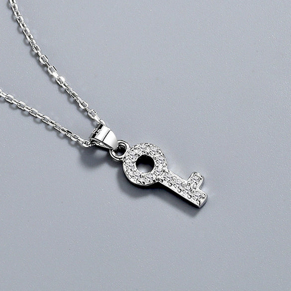 Necklace 925 Silver Mixed Gem Inlay Geometric Pendant Jewelry Electroplating
