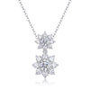 Necklace 925 Silver Moissanite Cross Chain Geometric Inlay