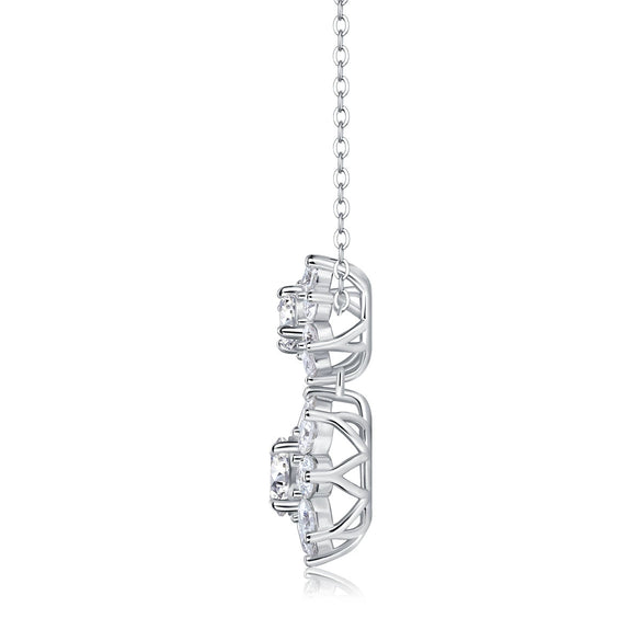 Necklace 925 Silver Moissanite Cross Chain Geometric Inlay