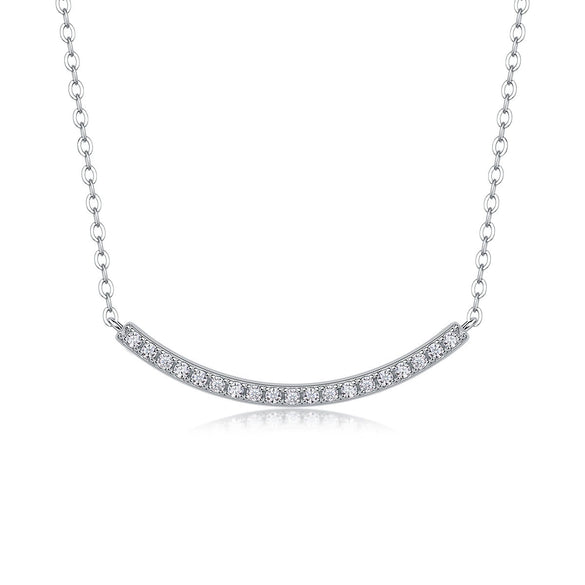 Necklace 925 Silver Moissanite Geometric Cross Chain Inlay For Women