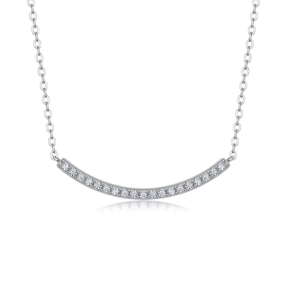 Necklace 925 Silver Moissanite Geometric Cross Chain Inlay For Women