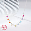Necklace 925 Silver Sweet Style Dropshaped Electroplating Colorful Zircon