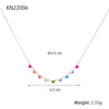 Necklace 925 Silver Sweet Style Dropshaped Electroplating Colorful Zircon