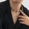 Necklace Soft Pottery Geometric Splicing Wooden Beads Men's
