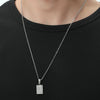 Necklace Square Pendant Titanium Steel And Stainless Steel Electroplating Geometric Simple Style For Men And Women