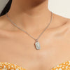 Necklace Square Pendant Titanium Steel And Stainless Steel Electroplating Geometric Simple Style For Men And Women