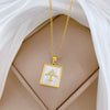 Necklace Square Shell Airplane Geometric Titanium Steel Copper Cartoon Luxury