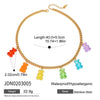 Necklace Stainless Steel Acrylic Color Tassel Bear Pendant Electroplating