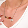 Necklace Stainless Steel Alloy Gravel Geometric Constellation Pendant O Word Chain
