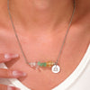 Necklace Stainless Steel Alloy Gravel Geometric Constellation Pendant O Word Chain