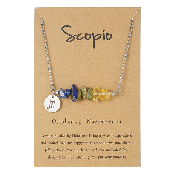 Necklace Stainless Steel Alloy Gravel Geometric Constellation Pendant O Word Chain