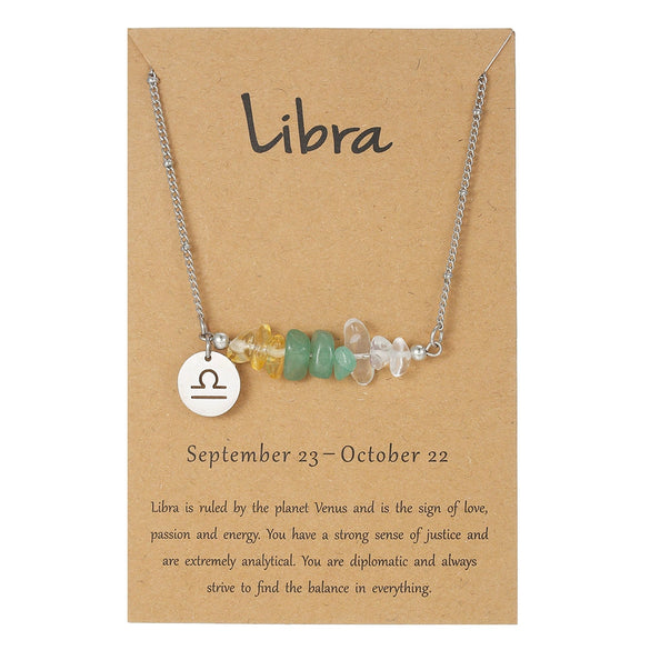 Necklace Stainless Steel Alloy Gravel Geometric Constellation Pendant O Word Chain