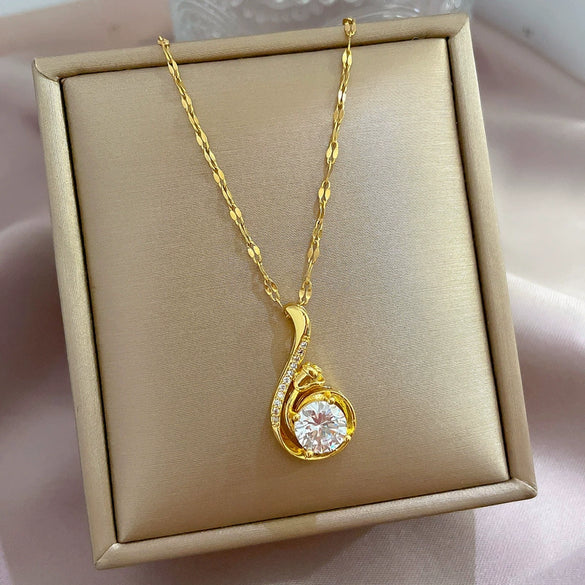 Necklace Stainless Steel Animal Zodiac Cartoon Style Titanium Steel