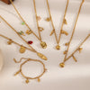 Necklace Stainless Steel Animal Zodiac Starfish Conch Pendant 18K Gold Plated Light Luxury O Word Chain