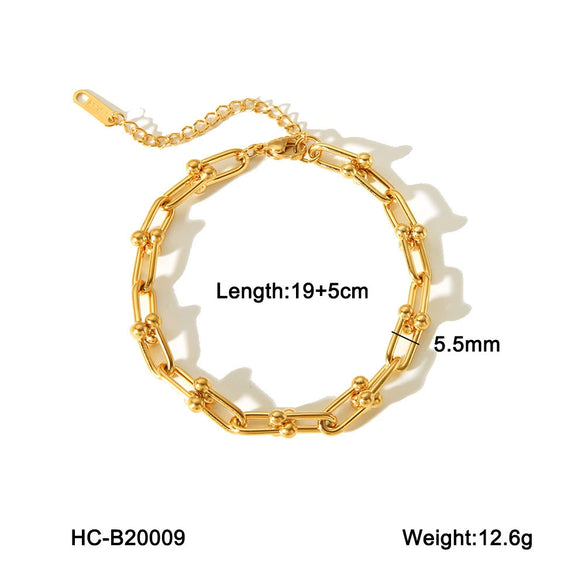 Necklace Stainless Steel Artificial Crystal Geometric Ushaped Horseshoe Buckle Electroplating Women