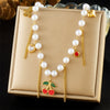 Necklace Stainless Steel Ball Chain Fruit Shape Electroplating Pendant Accessories For Women