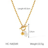 Necklace Stainless Steel Ball Chain Geometric Electroplating Women