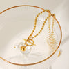 Necklace Stainless Steel Ball Chain Geometric Electroplating Women
