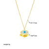 Necklace Stainless Steel Chain With Titanium Steel Blue Eye Oval Disc Tassel Pendant Electroplating Design For Women