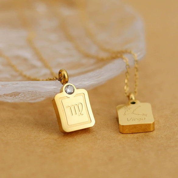 Necklace Stainless Steel Constellation Pendant Titanium Steel 18K Gold Plated