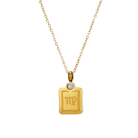 Necklace Stainless Steel Constellation Pendant Titanium Steel 18K Gold Plated