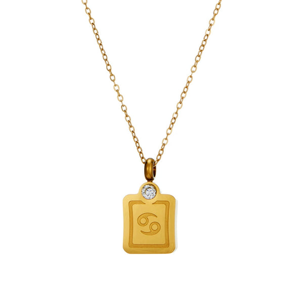Necklace Stainless Steel Constellation Pendant Titanium Steel 18K Gold Plated