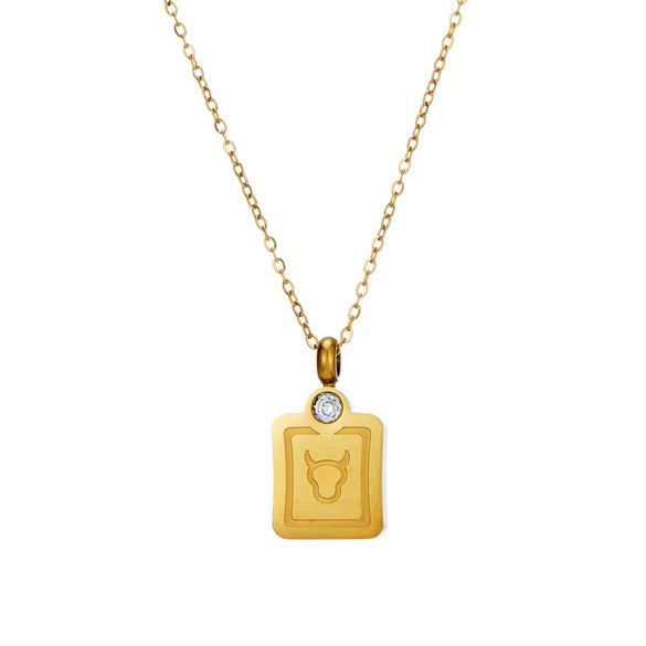Necklace Stainless Steel Constellation Pendant Titanium Steel 18K Gold Plated