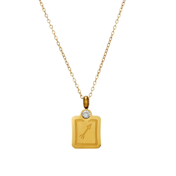 Necklace Stainless Steel Constellation Pendant Titanium Steel 18K Gold Plated