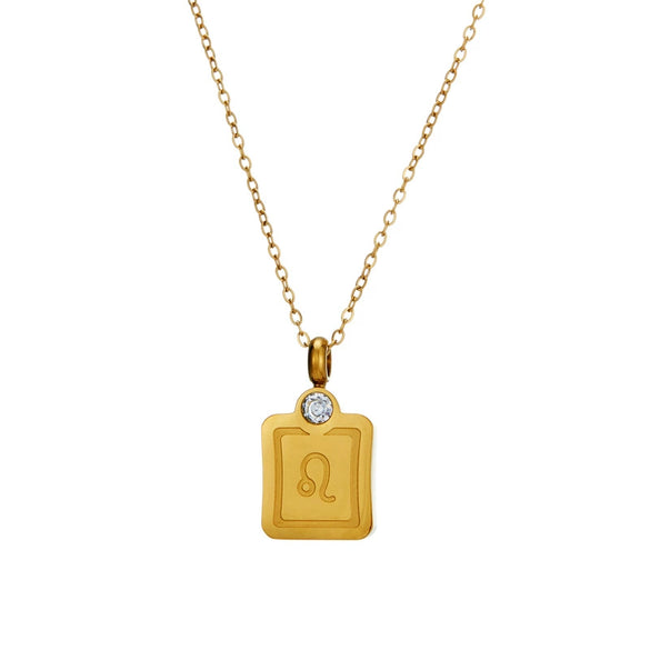 Necklace Stainless Steel Constellation Pendant Titanium Steel 18K Gold Plated
