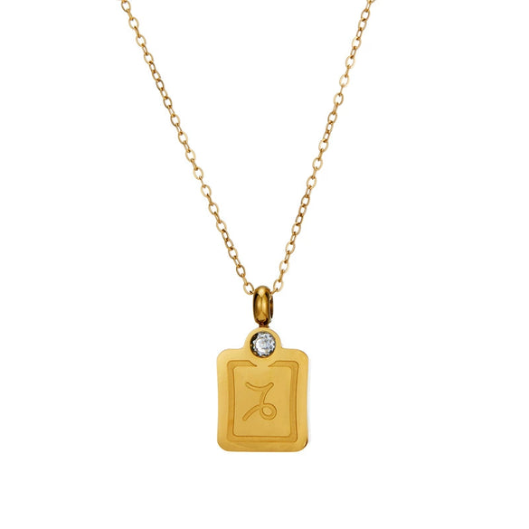 Necklace Stainless Steel Constellation Pendant Titanium Steel 18K Gold Plated