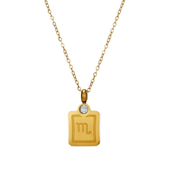 Necklace Stainless Steel Constellation Pendant Titanium Steel 18K Gold Plated
