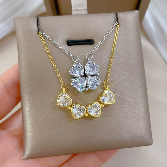 Necklace Stainless Steel Copper Animal Zodiac Cartoon Style Heart Fourleaf Flower Design