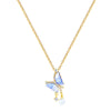 Necklace Stainless Steel Copper Blue Butterfly Pearl Full Diamond Geometric Cartoon Style