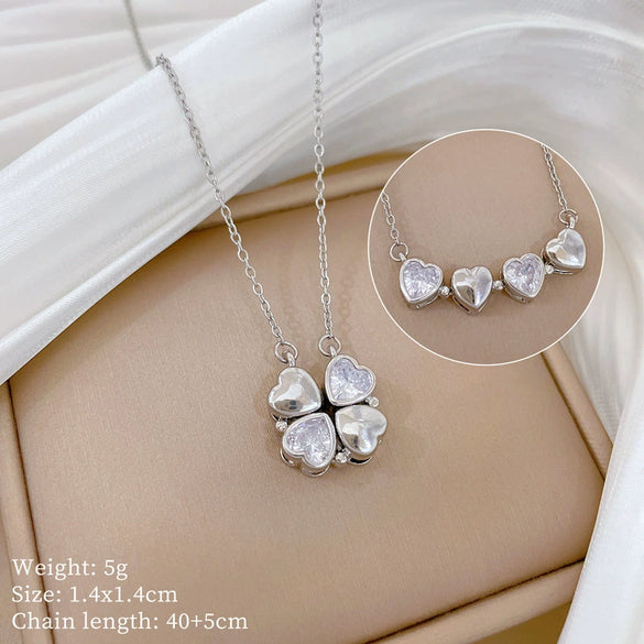 Necklace Stainless Steel Copper Cartoon Animal Zodiac Heart Fourleaf Flower Style