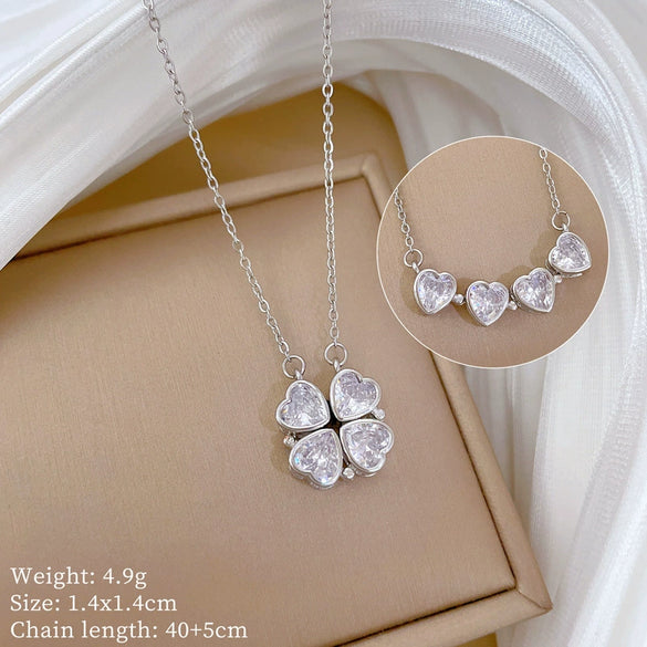 Necklace Stainless Steel Copper Cartoon Animal Zodiac Heart Fourleaf Flower Style