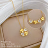 Necklace Stainless Steel Copper Cartoon Animal Zodiac Heart Fourleaf Flower Style