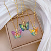 Necklace Stainless Steel Copper Colorful Butterfly Animal Zodiac Cartoon Style