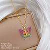 Necklace Stainless Steel Copper Colorful Butterfly Animal Zodiac Cartoon Style