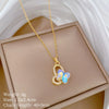 Necklace Stainless Steel Copper Colorful Butterfly Zircon Geometric Light Luxury Elegant Gorgeous Unisex