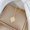 Necklace Stainless Steel Copper Diamond Shell Zircon Light Luxury Elegant Gorgeous Geometric