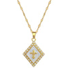 Necklace Stainless Steel Copper Diamond Shell Zircon Light Luxury Elegant Gorgeous Geometric