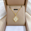 Necklace Stainless Steel Copper Diamond Shell Zircon Light Luxury Elegant Gorgeous Geometric