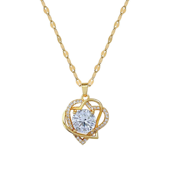 Necklace Stainless Steel Copper Doublelayer Love Animal Zodiac Cartoon Style Titanium Steel