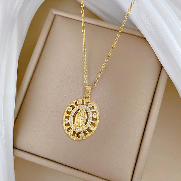 Necklace Stainless Steel Copper Eggshaped Animal Zodiac Cartoon Style