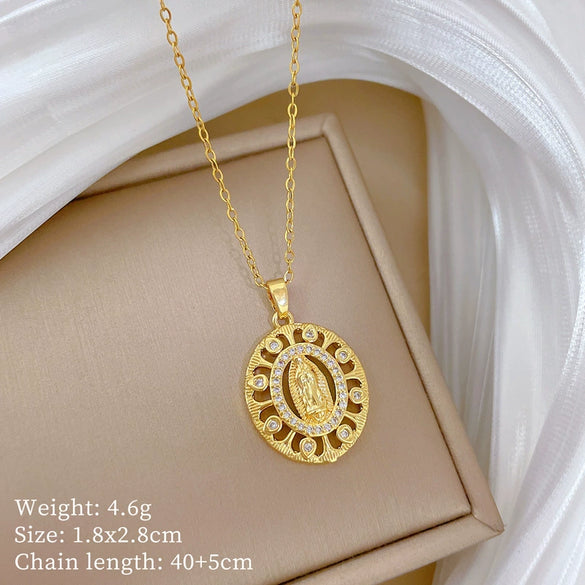 Necklace Stainless Steel Copper Eggshaped Animal Zodiac Cartoon Style
