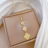 Necklace Stainless Steel Copper Fourleaf Flower Animal Zodiac Cartoon Style