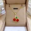 Necklace Stainless Steel Copper Fruit Red Cherry Geometric Cartoon Style Light Luxury Elegant Gorgeous Unisex