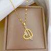 Necklace Stainless Steel Copper Geometric Arrow Through The Heart Design