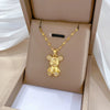 Necklace Stainless Steel Copper Geometric Bear Light Luxury Temperament Gorgeous Full Diamond Allmatch Clavicle Chain Unisex